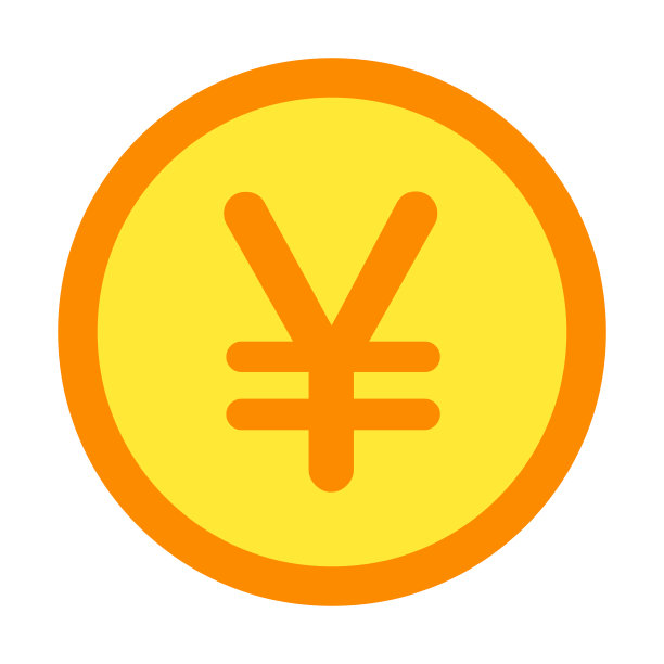 日元币孤立矢量图标。图片下载