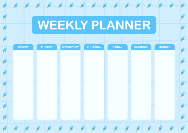 每天和每周计划与冰淇淋图片下载