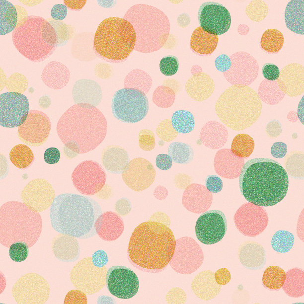 可爱的复古泡泡，梦幻般的无缝图案。50年代中期风格重复与纹理气泡圆圈在颗粒状的粉红色背景。粉彩插图织物，纺织品，儿童墙纸。图片下载