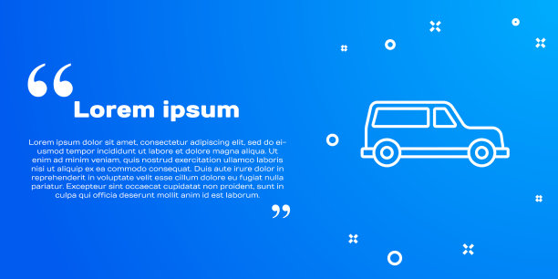 白线灵车图标孤立在蓝色上图片下载