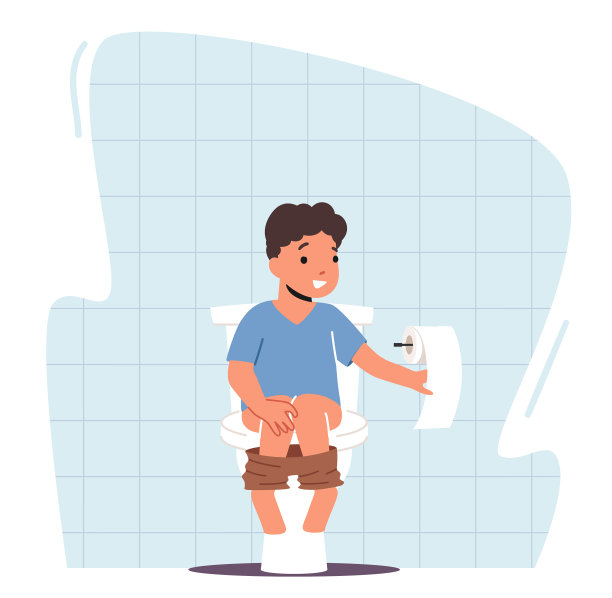 小孩坐在抽水马桶前拉屎图片下载