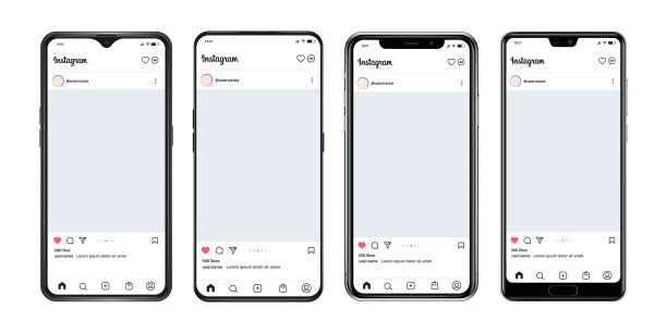 智能手机上的Instagram帖子模板图片下载