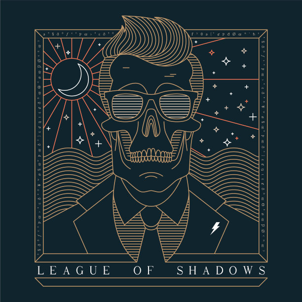 细线头盖骨标签图片下载