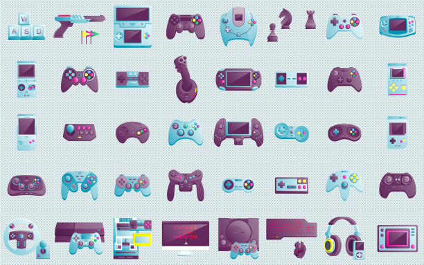 电子游戏图标套装图片下载