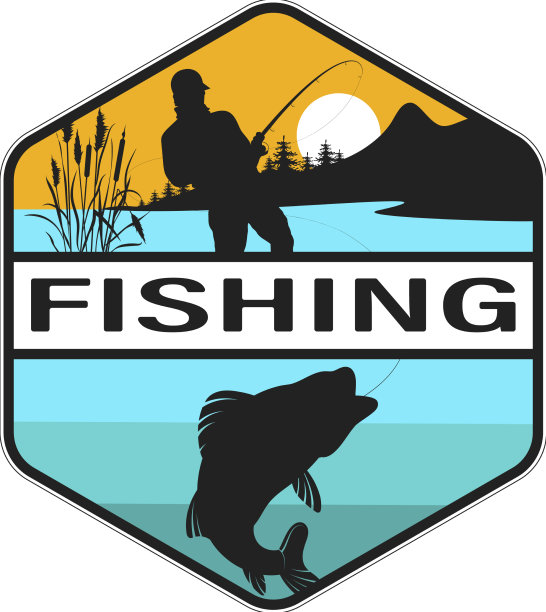 渔夫以鱼竿和鱼为象征图片下载