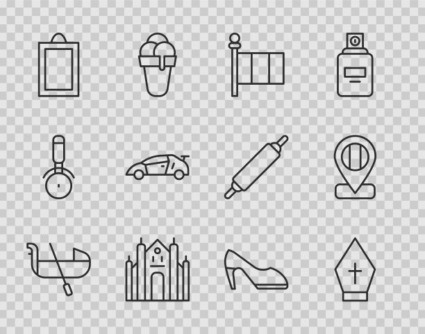 设线贡多拉教皇帽旗意大利米兰图片下载