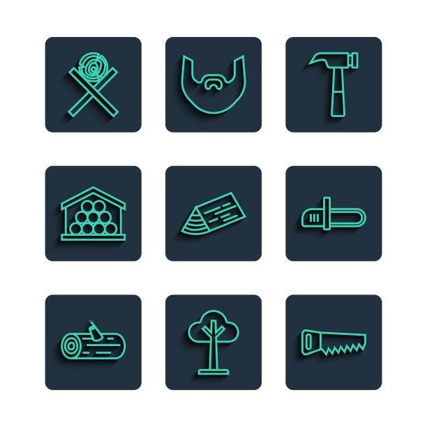 设线原木木锯木锤梁图片下载