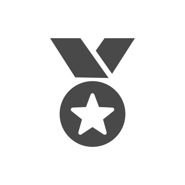 白色背景上的奖章logo图标图片下载