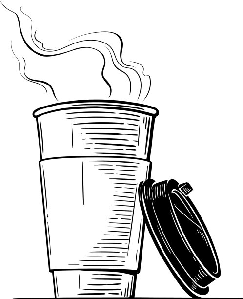 盛有热咖啡或热茶的纸杯图片下载