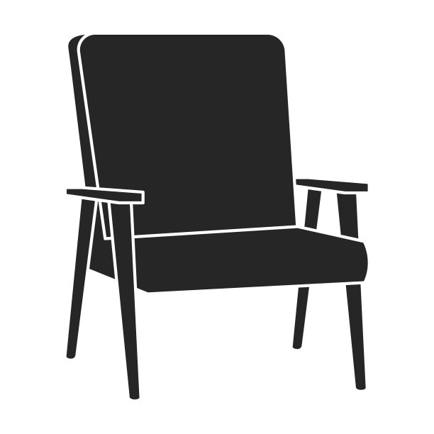 家庭扶手椅黑色图标图片下载