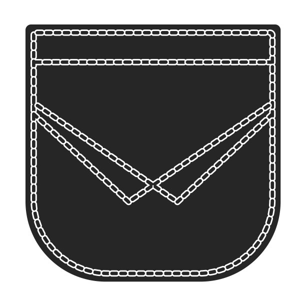 口袋图标黑色图标孤立上图片下载