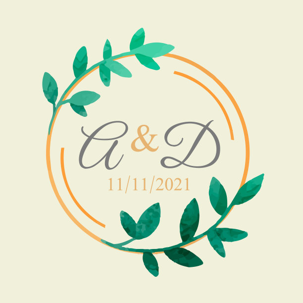 手绘婚礼字母图片下载