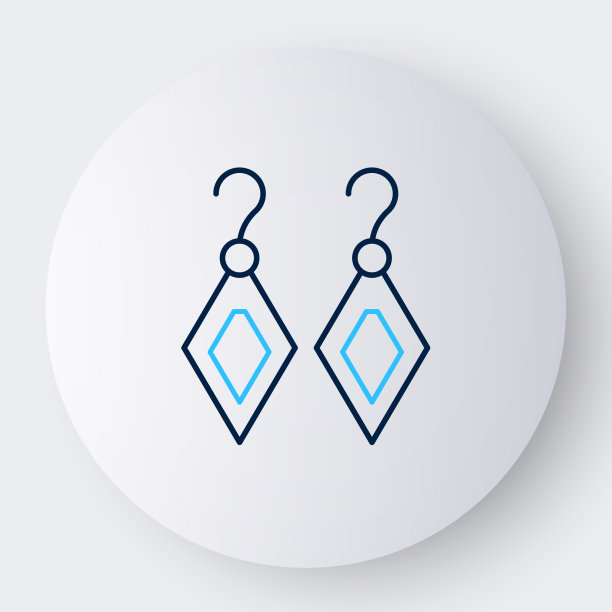 线条耳环图标孤立的白色背景图片下载