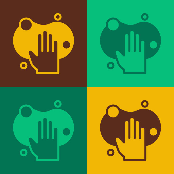 波普艺术海绵图标孤立的颜色背景图片下载