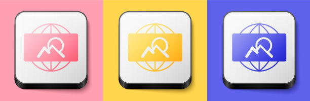 等距广角图片图标孤立在粉红色图片下载