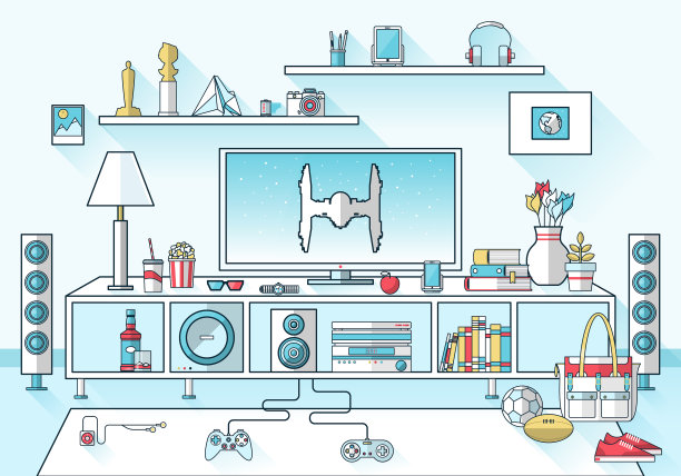 创意客厅平面现代设计图片下载