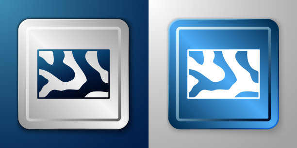 白色木梁图标孤立在蓝色和灰色上图片下载