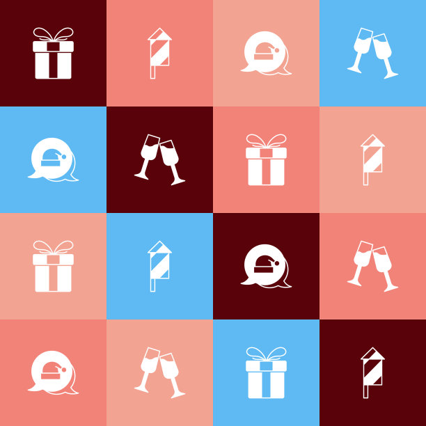 集流行艺术礼盒烟火火箭圣诞节图片下载