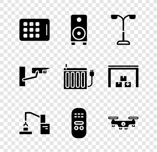 设置图形平板立体声喇叭路灯图片下载