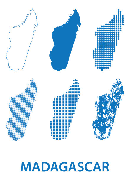 马达加斯加共和国-一套剪影图片下载