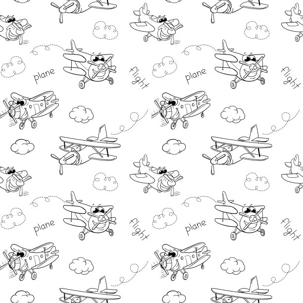 卡通黑白飞机用眼睛图片下载