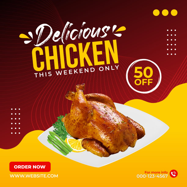 餐厅菜单设计配鸡肉美观图片下载