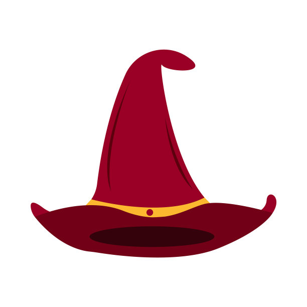 万圣节魔术师的帽子上有白色的设计图片下载