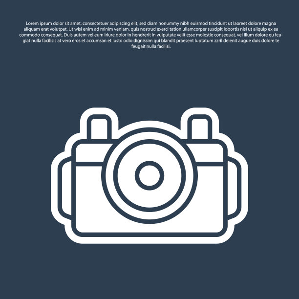 潜水员的蓝线相机图标孤立图片下载