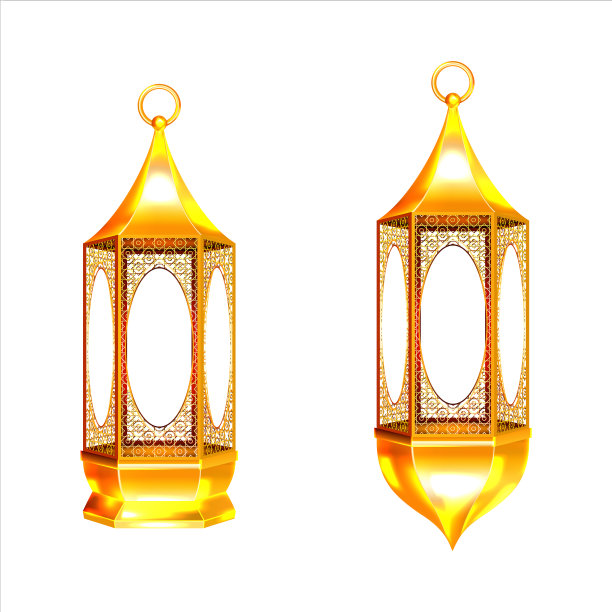 斋月灯笼，白色背景伊斯兰图片下载