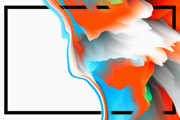 抽象背景与几何框架。现代抽象艺术设计。三维演示图片下载