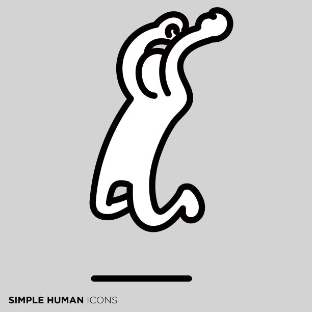 简单的人类图标系列“直拳出击的人”图片下载