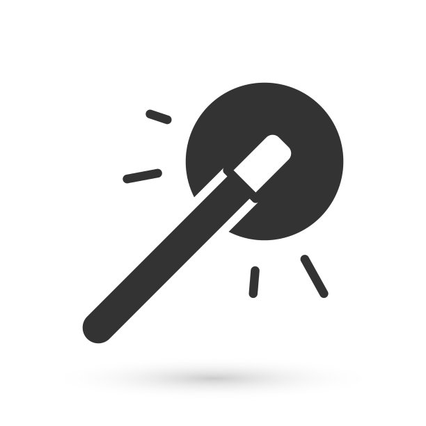 灰色魔杖图标孤立的白色背景图片下载