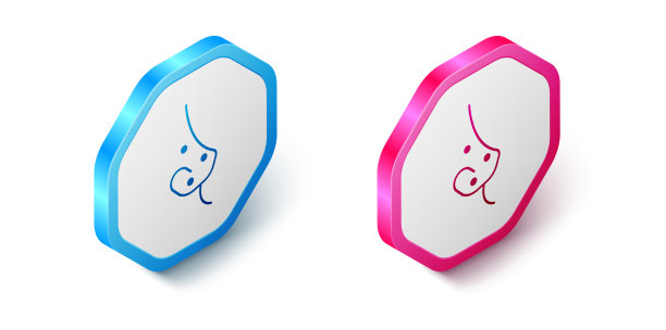 等距痤疮图标孤立的白色背景图片下载