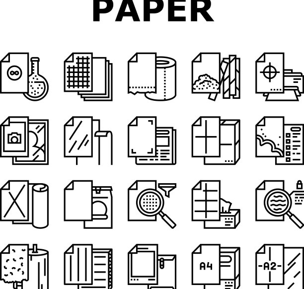 纸清单印刷海报图标集图片下载