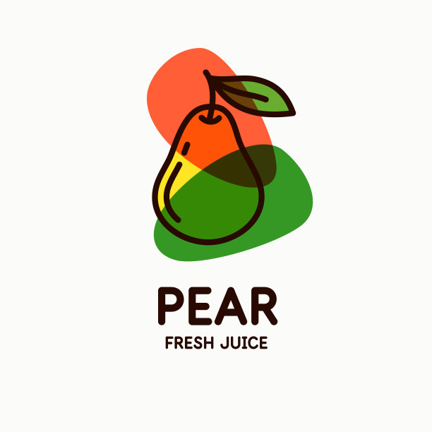 一个梨在现代风格孤立图片下载