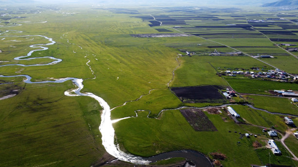 阿达汗平原上蜿蜒的河流(土耳其)图片下载