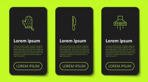 设置线烤箱手套刀和厨房提取器图片下载