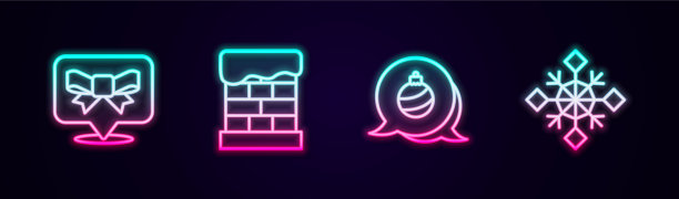 订线礼物弓圣诞烟囱球和图片下载