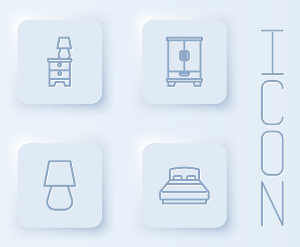 用灯柜设置线条家具床头柜图片下载