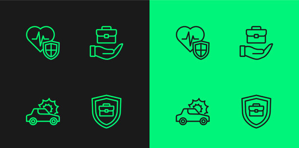 设置线公文包与盾汽车保险图片下载