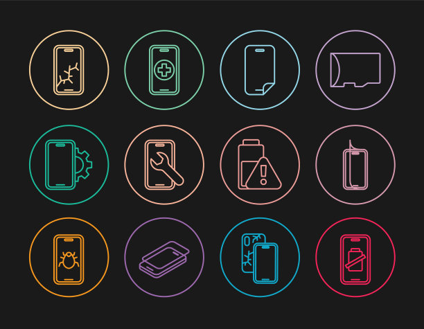 设定线智能手机电池充电玻璃屏图片下载