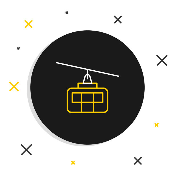 线路缆车图标孤立在白色背景上图片下载