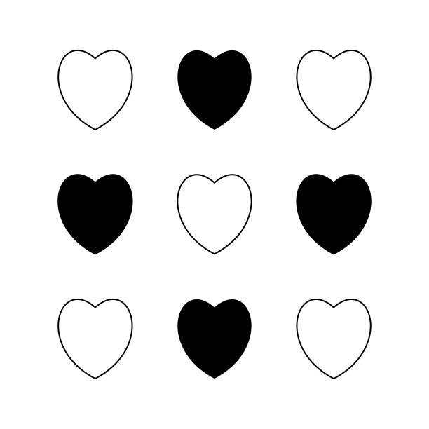 白色背景上的心形图标。矢量图图片下载