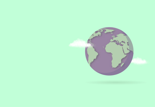 全球3 d。世界地图粉彩绿色背景。矢量图图片下载