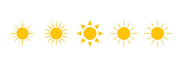 太阳图标向量集。黄色太阳收集。矢量插图。图片下载