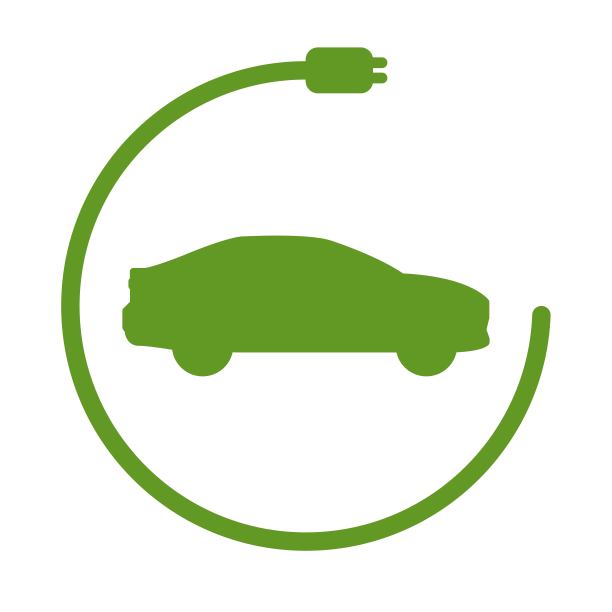 环保汽车轮廓。绿色电动，混合动力汽车的图标。矢量插图。图片下载