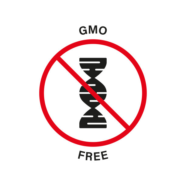 无转基因剪影黑色图标。转基因停止标志，只有生态的自然有机产品。转基因禁忌符号。转基因禁令标志。天然健康食品理念。孤立的矢量图图片下载