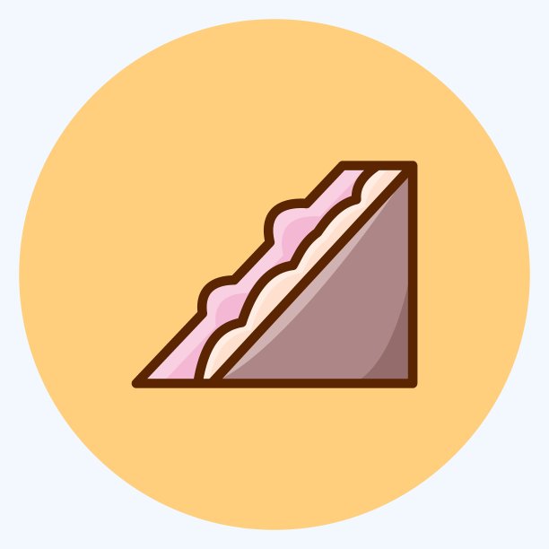 图标三明治。适合面包店的标志。平的风格。简单的设计可编辑。设计模板向量。简单的说明图片下载