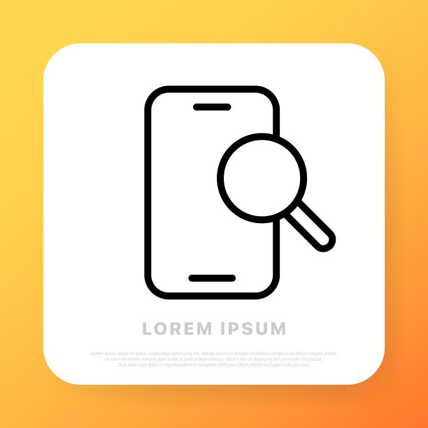 搜索图标。电话，放大镜，信息，用户，设备。技术的概念。矢量线图标的业务和广告图片下载