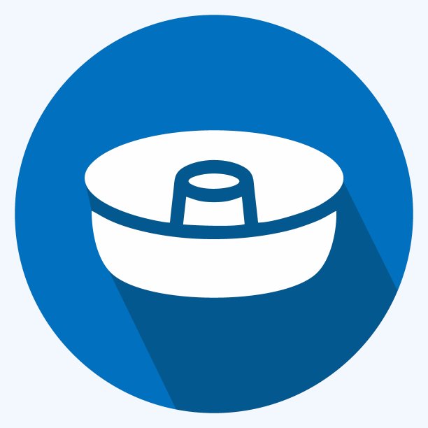 图标蛋糕模具。适合面包店的标志。长长的阴影风格。简单的设计可编辑。设计模板向量。简单的说明图片下载